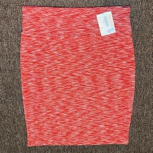 LuLaRoe Cassie Pencil Skirt Mermaid Pattern (Red & White Heather) (XL)